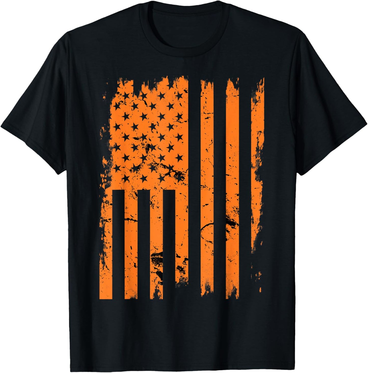 United States Flag Vintage Halloween T-Shirt - T-Shirt | Black