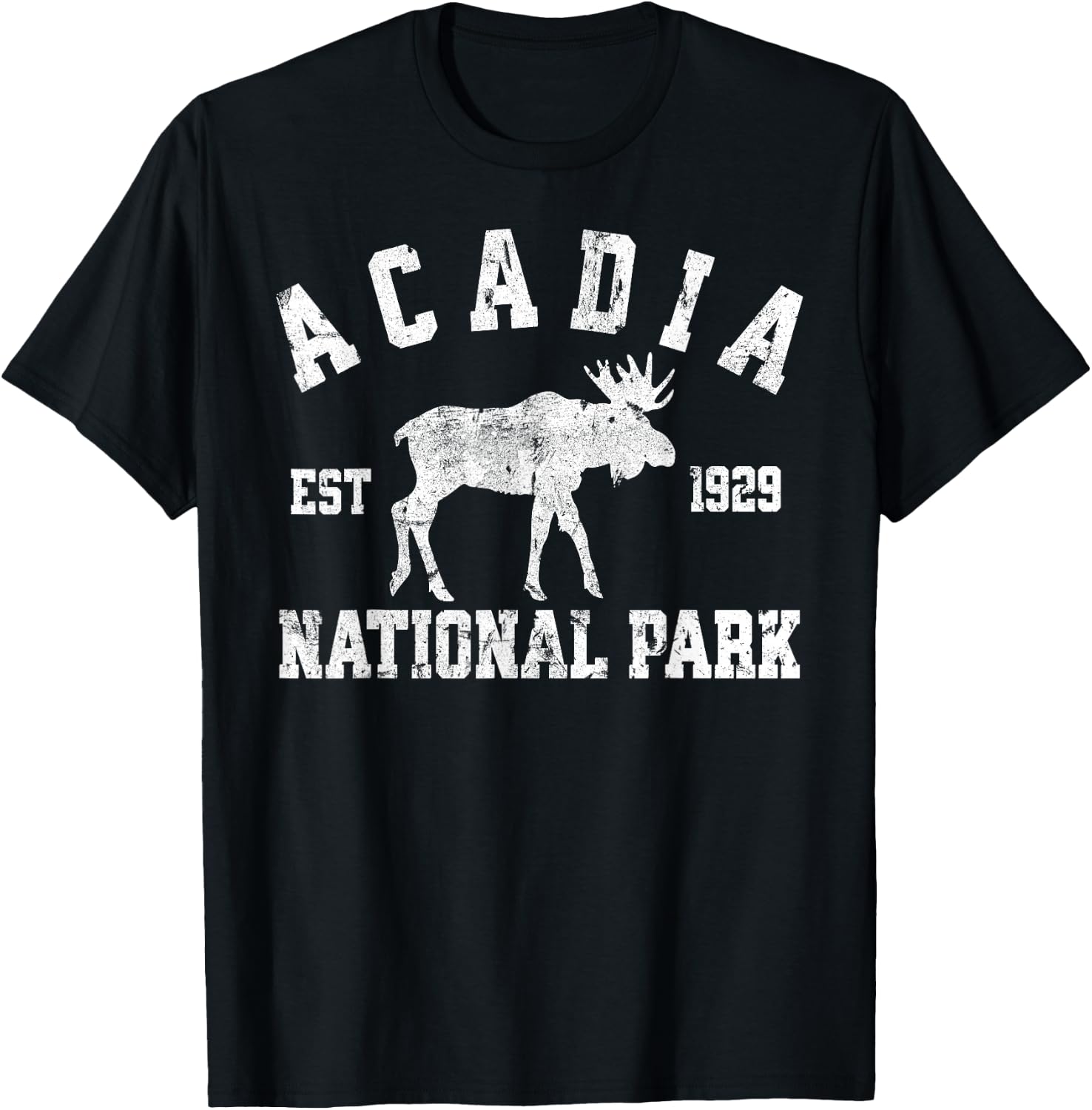 Acadia National Park Maine Nature Hike Moose Outdoors T-Shirt - T-Shirt | Black