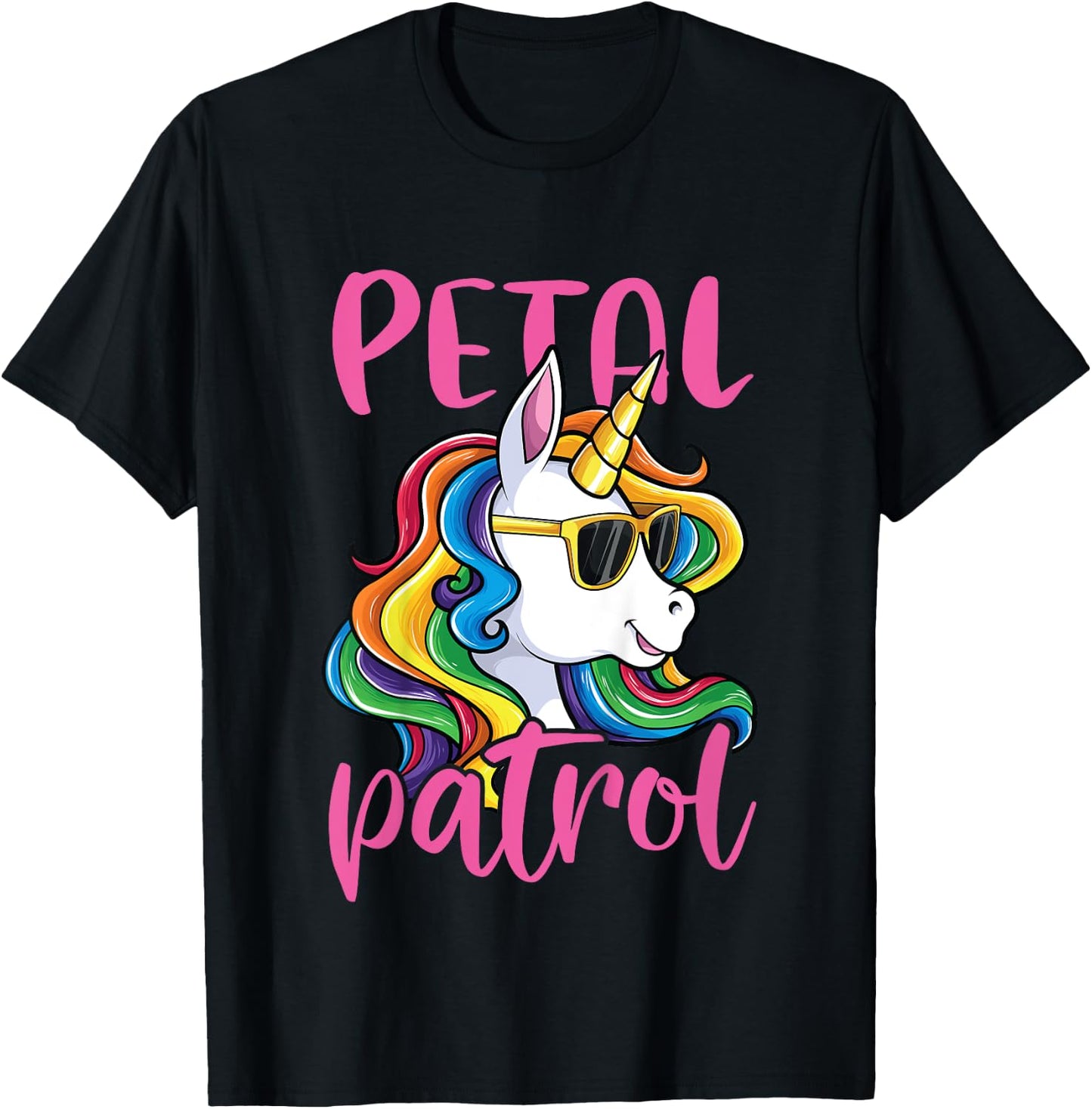Flower Girl Shirt Wedding Unicorn Petal Patrol T-Shirt - T-Shirt | Black