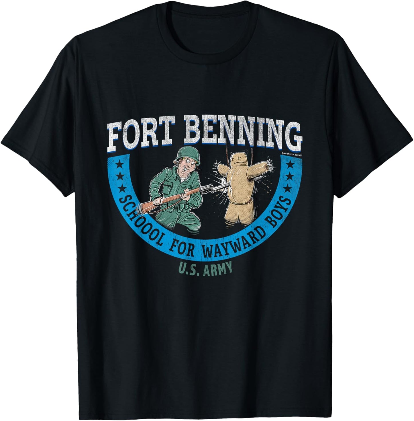 Fort Benning - School for Wayward Boys, Retro look T-Shirt - T-Shirt | Black