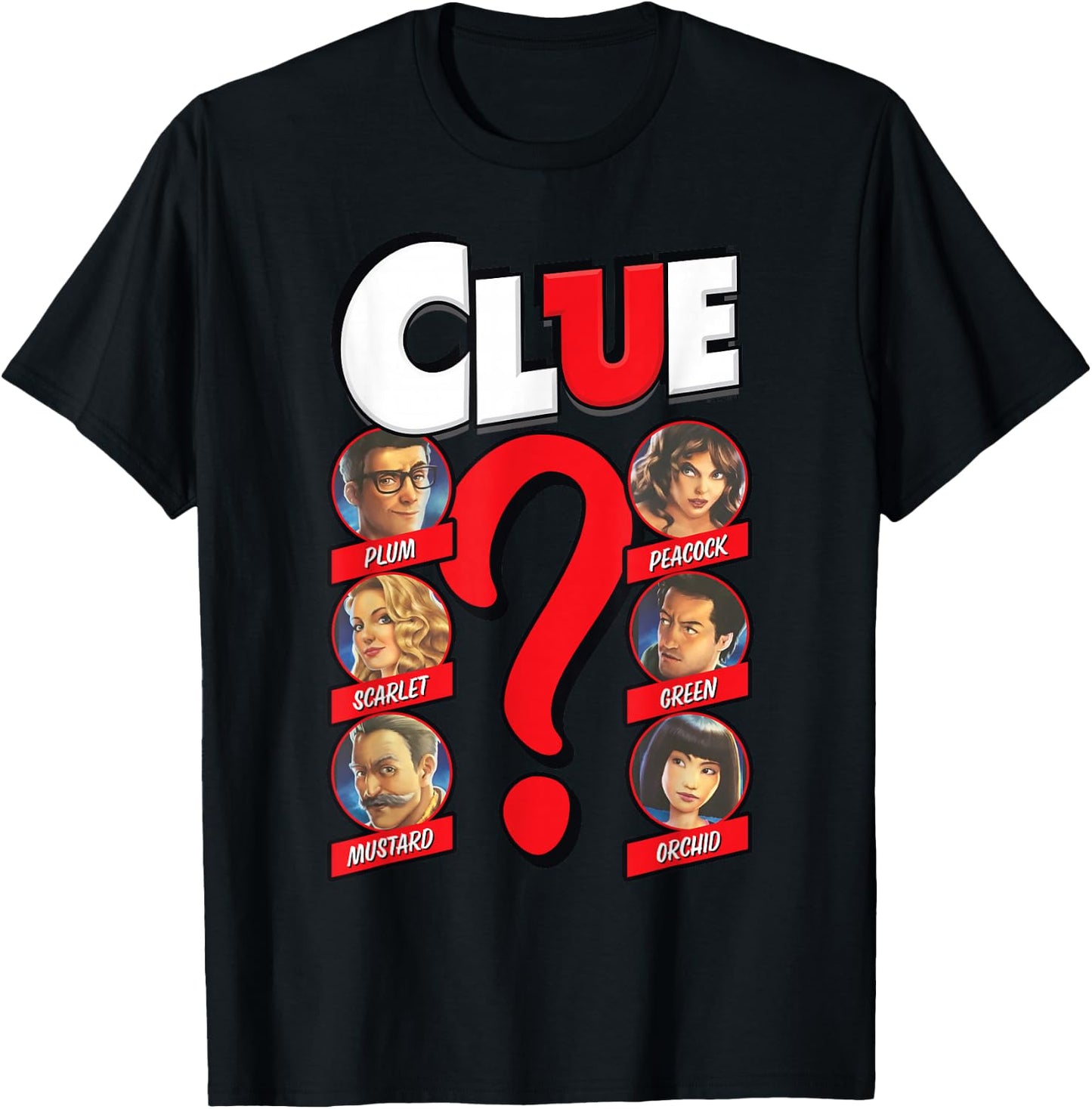 Clue Modern Logo and Characters T-Shirt - T-Shirt | Black