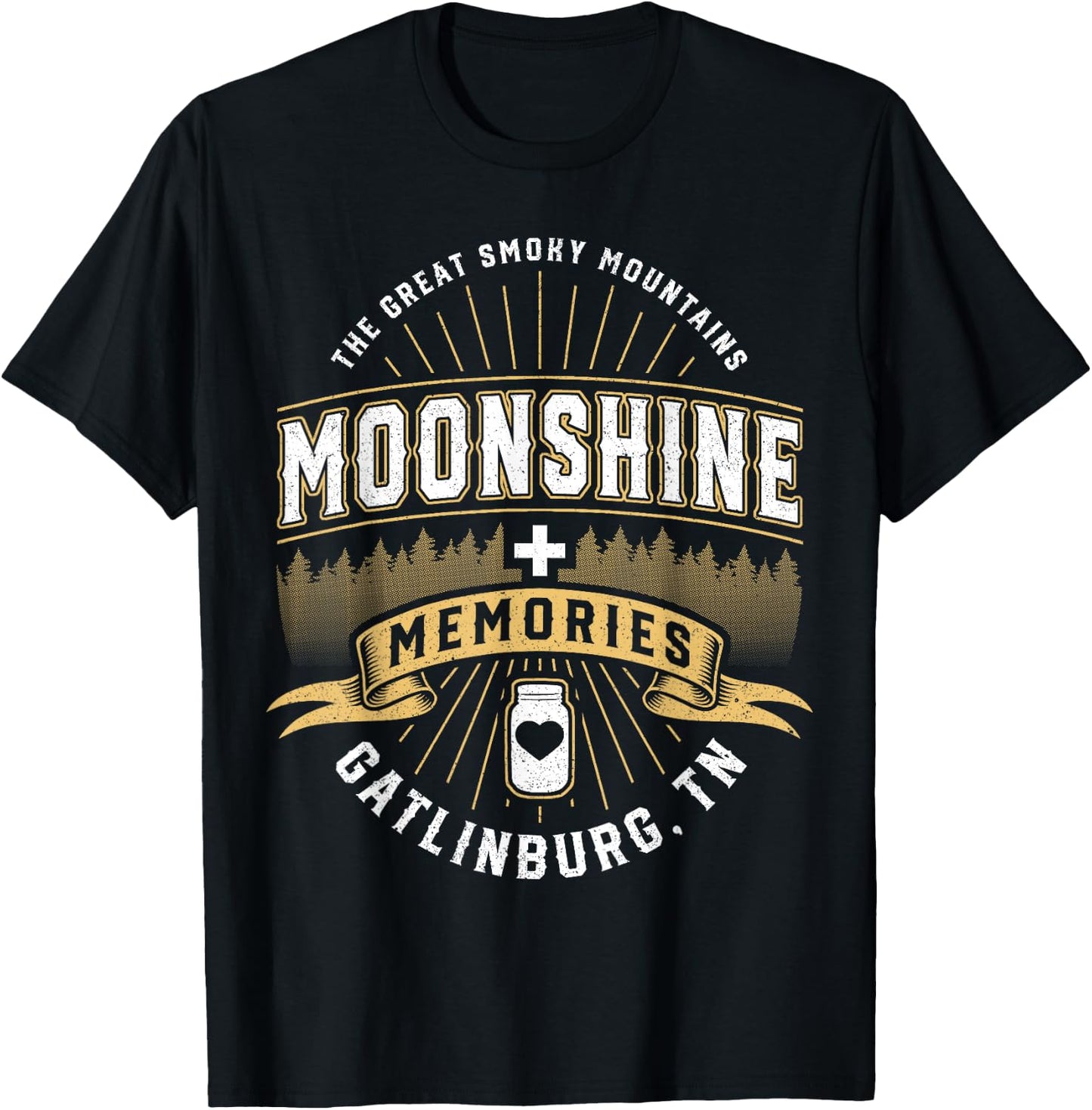 Moonshine and Memories Gatlinburg Tennessee Smoky Mountains T-Shirt - T-Shirt | Black