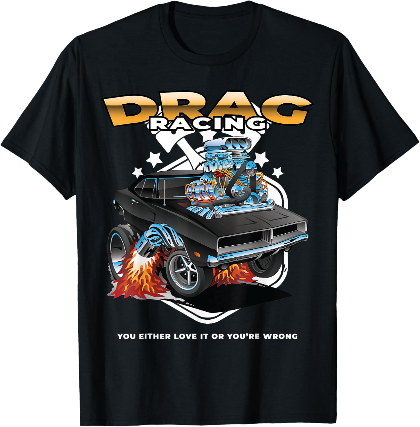 Funny Drag Racing Shirt | Motor Racing Mechanics Dragster T-Shirt - T-Shirt | Black