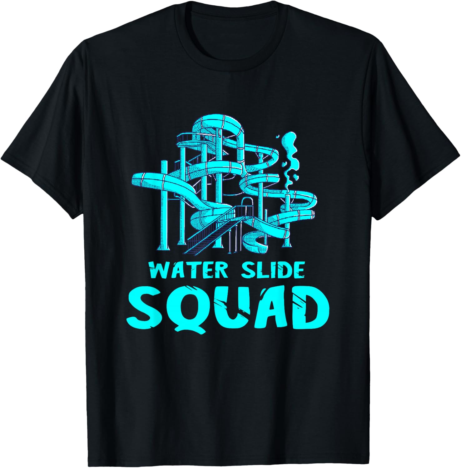 Water Slide Squad Team Waterslides Waterpark Aqua Park T-Shirt - T-Shirt | Black