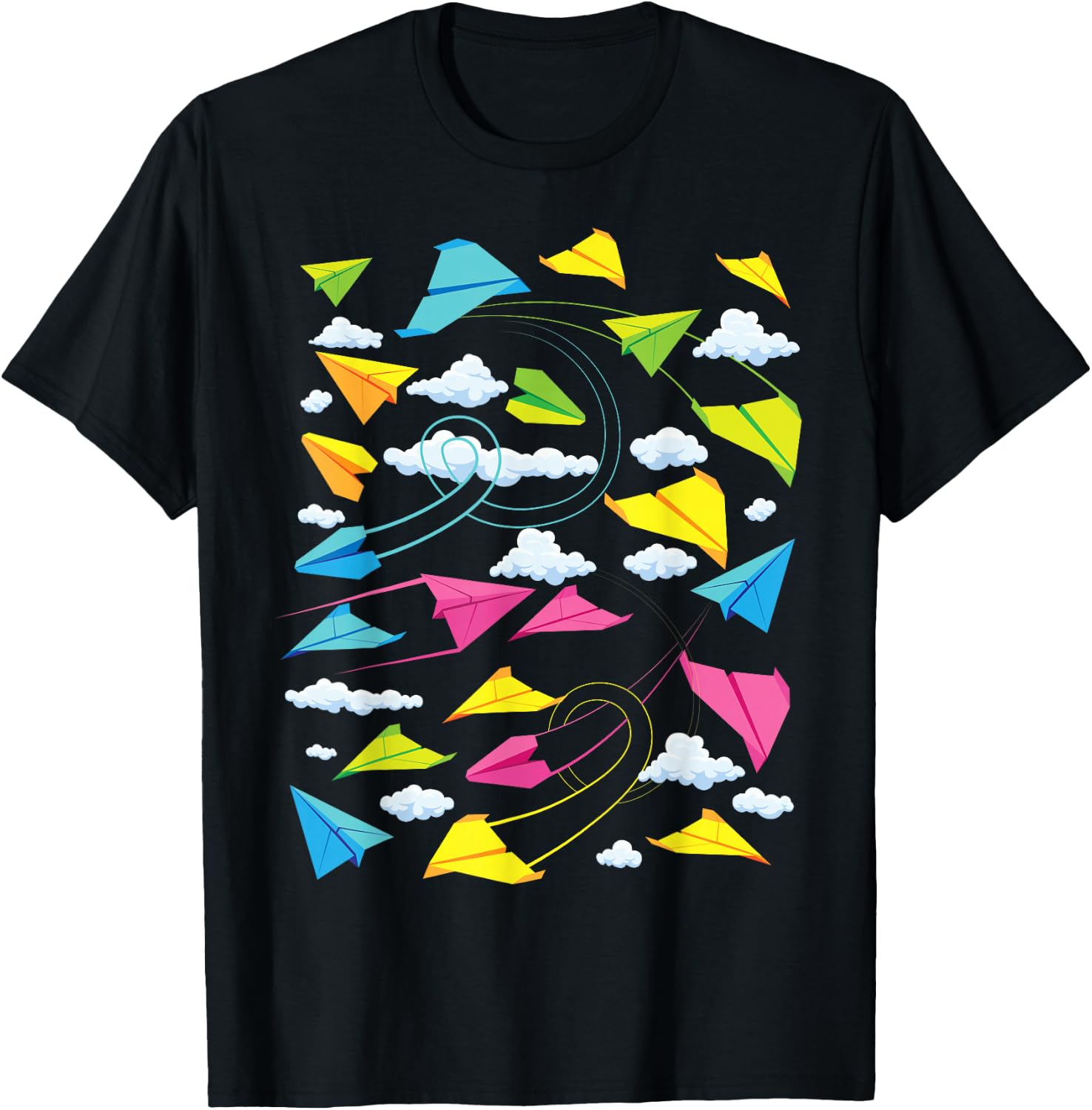 Cool Kids Paper Plane | Funny Origami Plane Gift T-Shirt - T-Shirt | Black