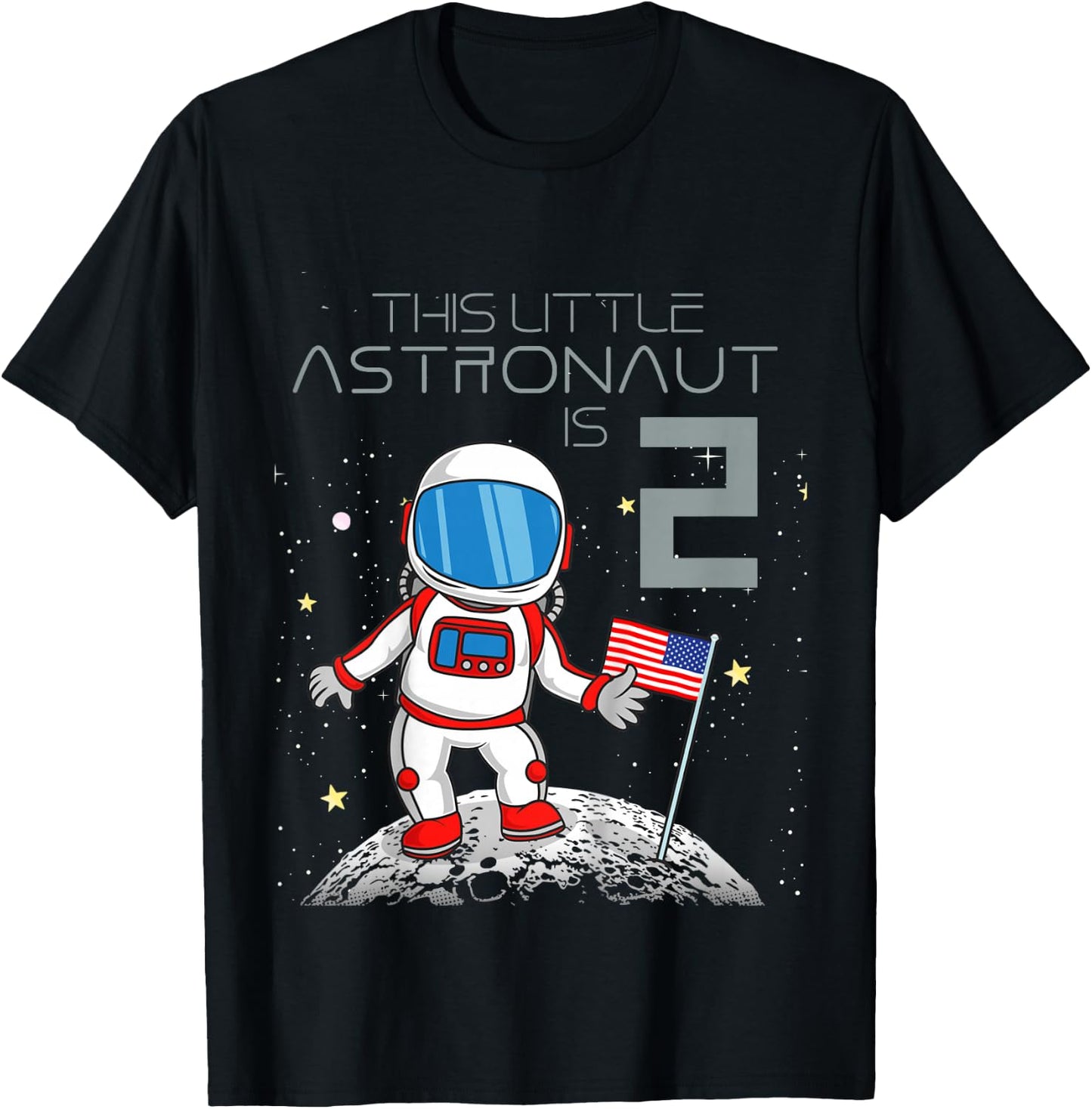 Kids 2nd Birthday Astronaut Shirt Boys Gift 2 Year Old Space Geek T-Shirt - T-Shirt | Black