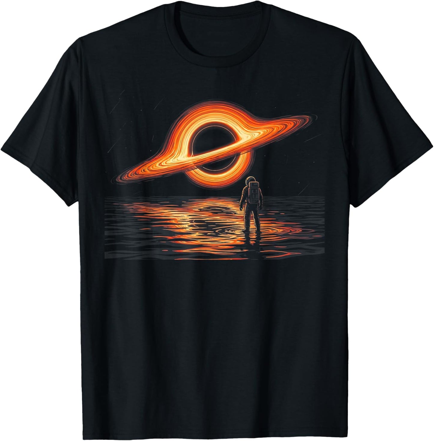 Black Hole Event Horizon Astronaut Sci-Fi Space Exploration T-Shirt - T-Shirt | Black