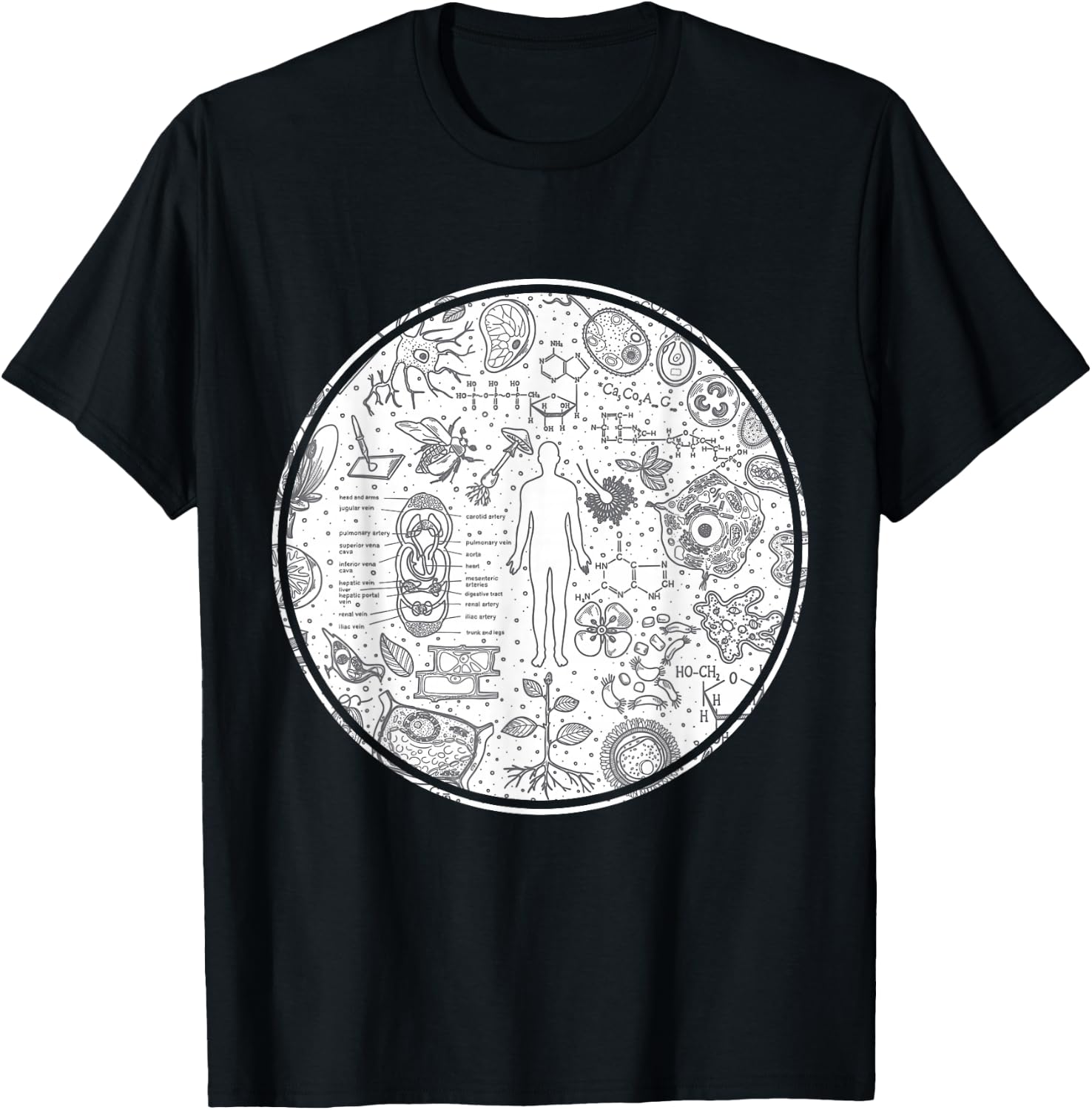 Anatomy People Science Gift Biology T-Shirt - T-Shirt | Black