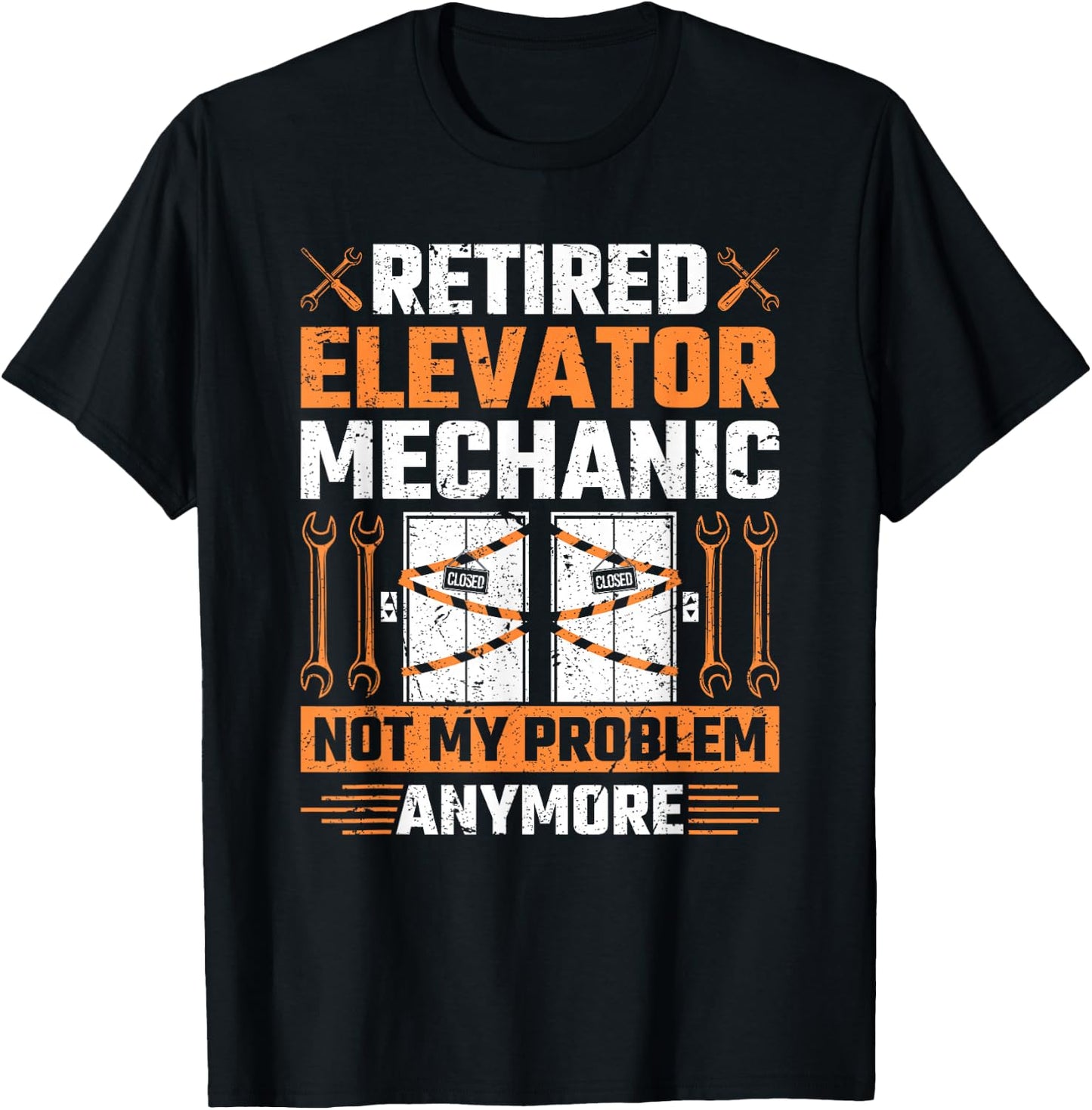 Retired Elevator Mechanic Elevator Technician Inspector T-Shirt - T-Shirt | Black