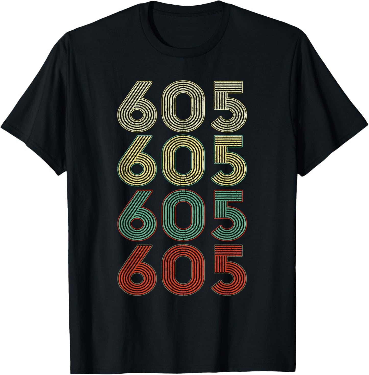Vintage South Dakota SD Retro 605 Area Code shirt T-Shirt - T-Shirt | Black
