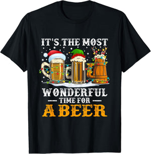 It's The Most Wonderful Time For A Beer Christmas Drink T-Shirt - T-Shirt | Black