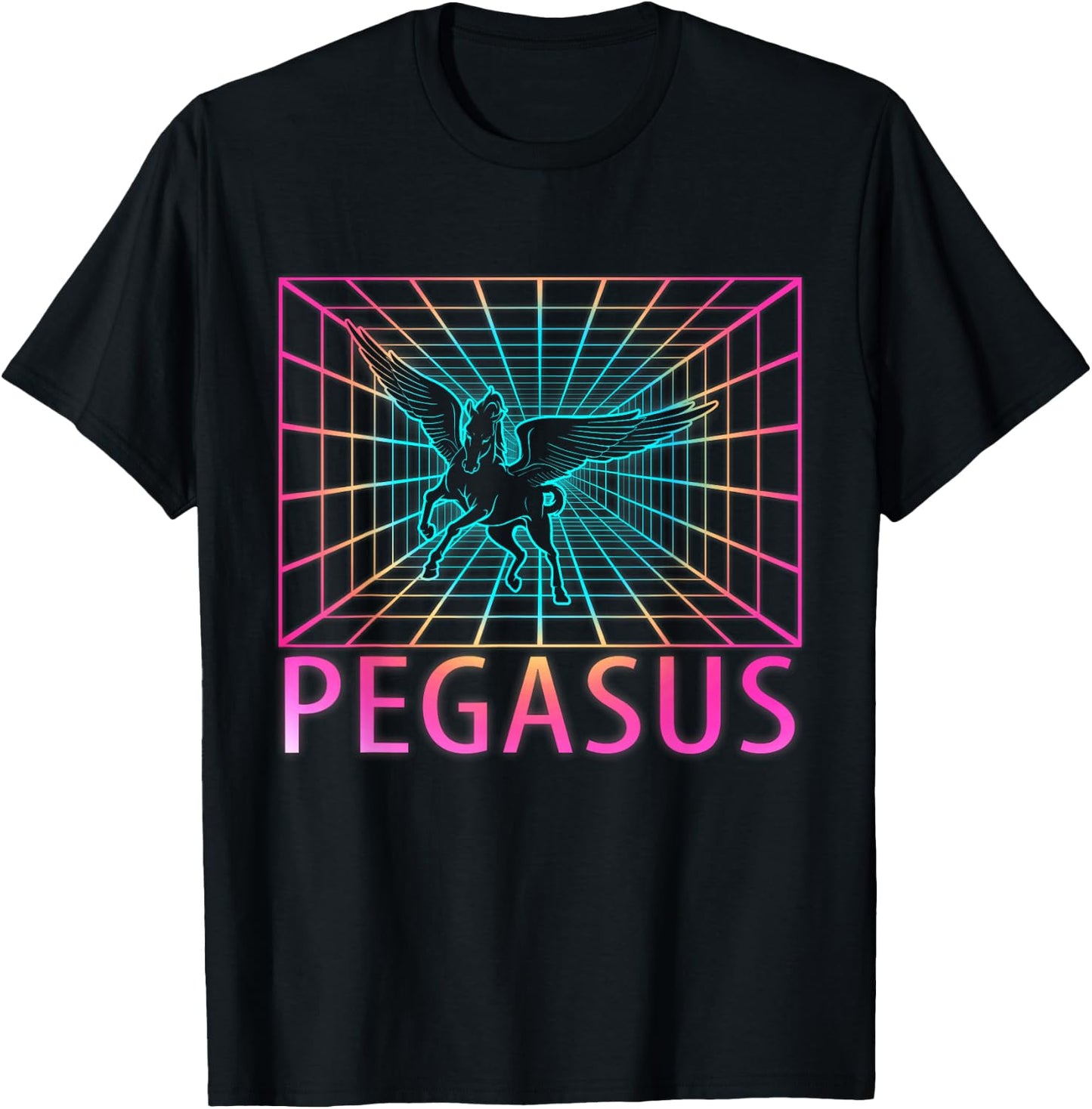 Pegasus Retro Gift T-Shirt - T-Shirt | Black