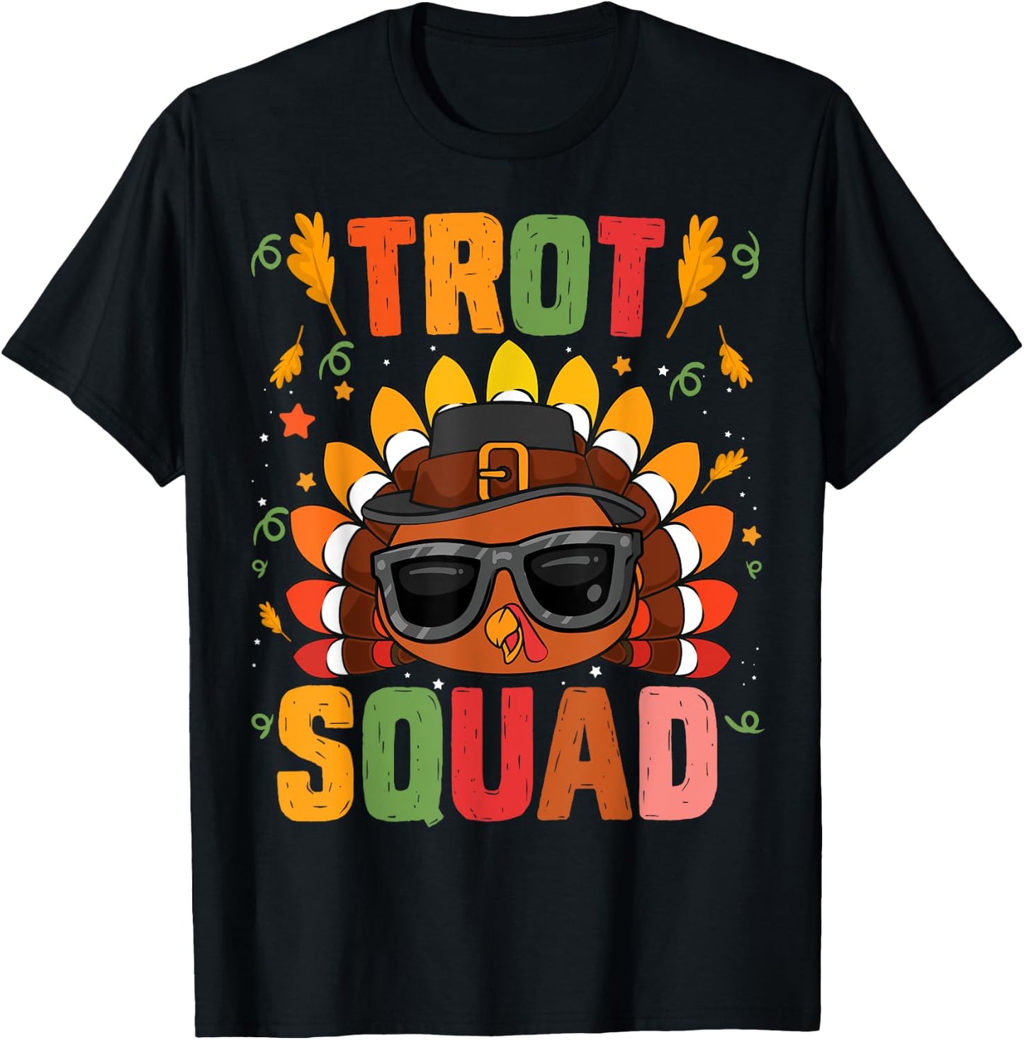 Trot Squad thanksgiving turkey trot 5k Running Marathon 2021 T-Shirt - T-Shirt | Black