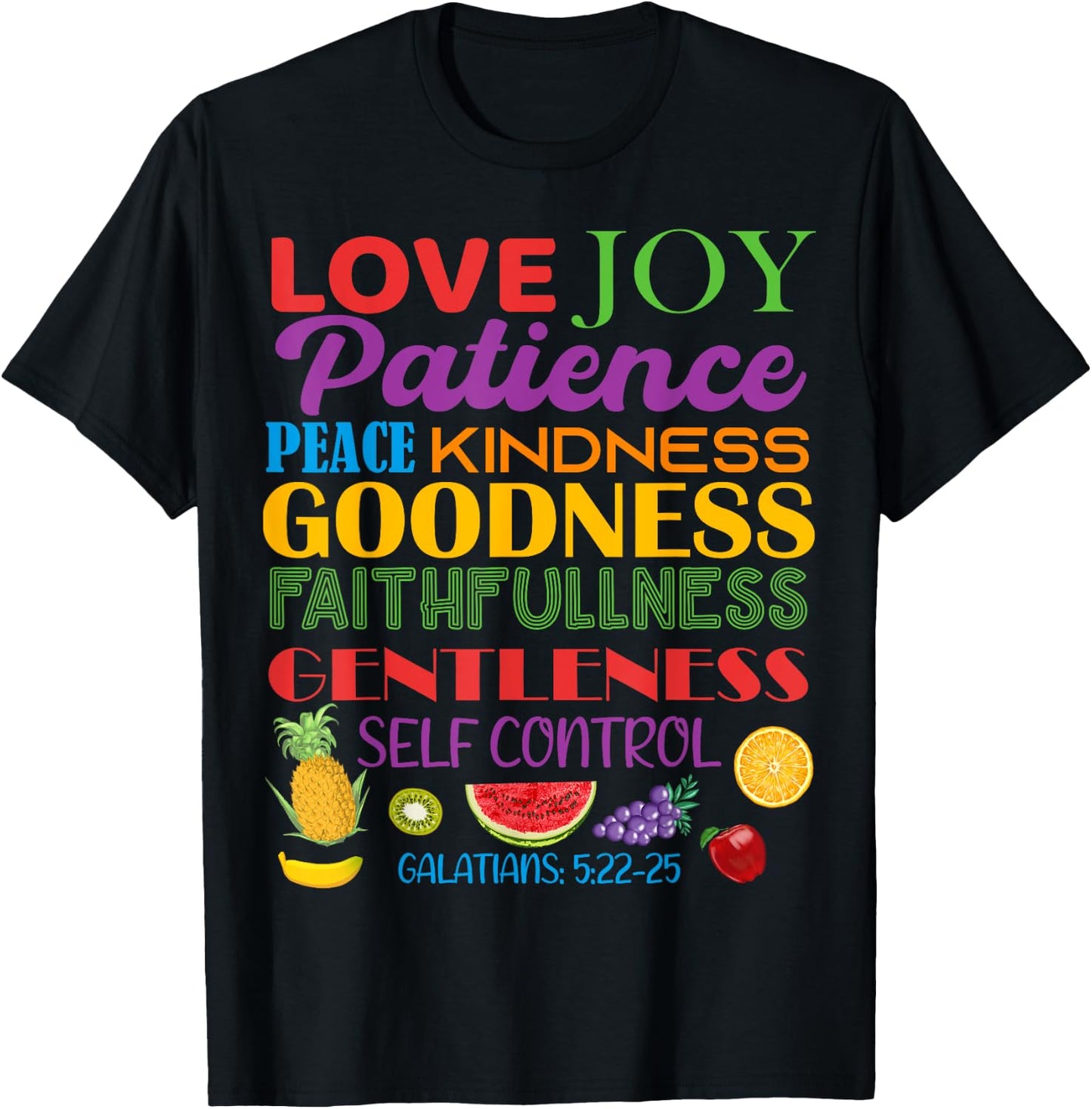 Awesome Galatians Fruit Of The Spirit Religious Verses T-Shirt - T-Shirt | Black