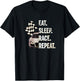 Eat Sleep Race Repeat Cool Grunge Sports Car Graphic Novelty T-Shirt - T-Shirt | Black