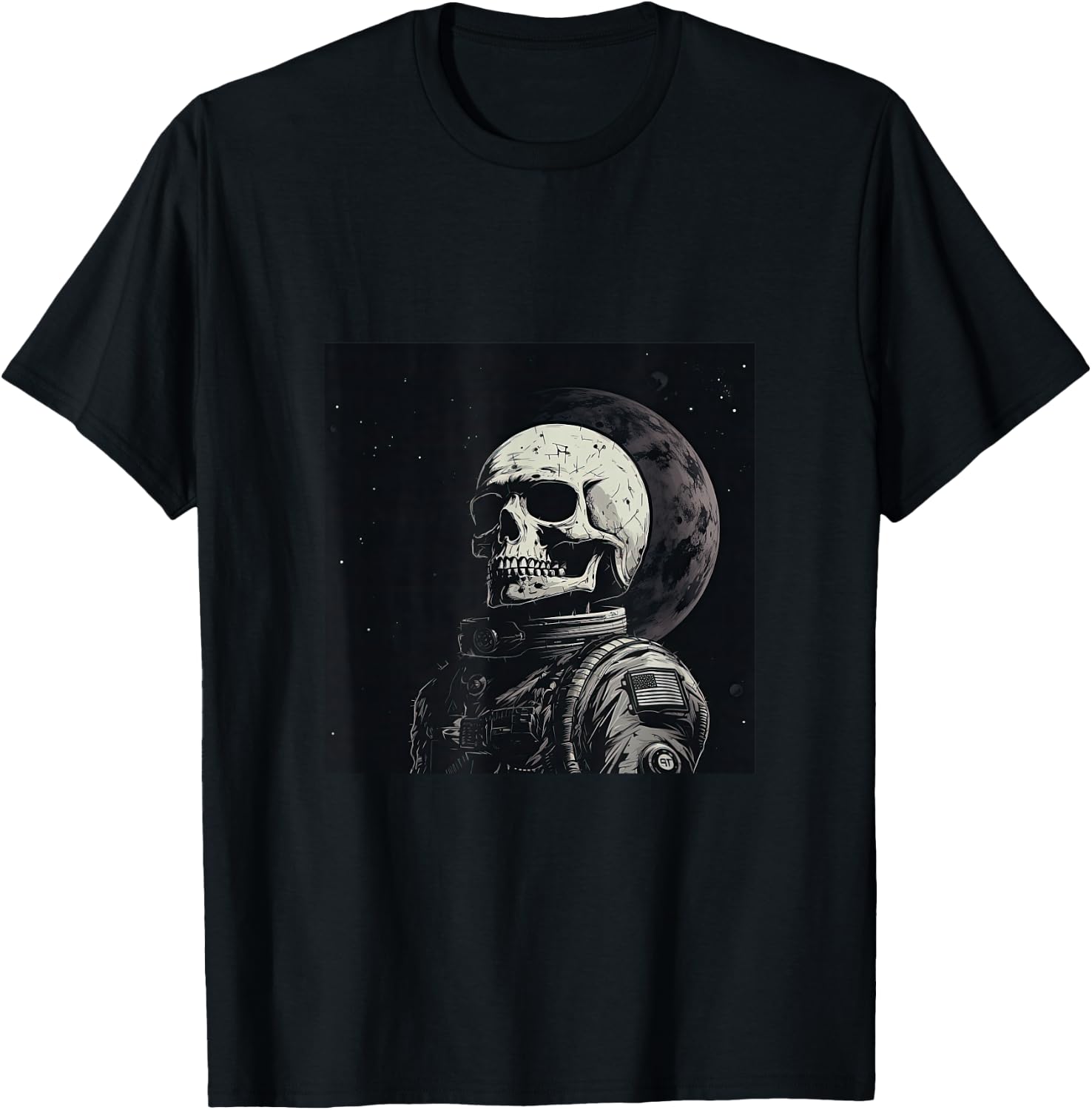 Skeleton Astronaut Mars Space T-Shirt - T-Shirt | Black