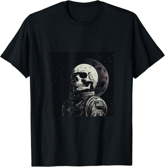 Skeleton Astronaut Mars Space T-Shirt - T-Shirt | Black