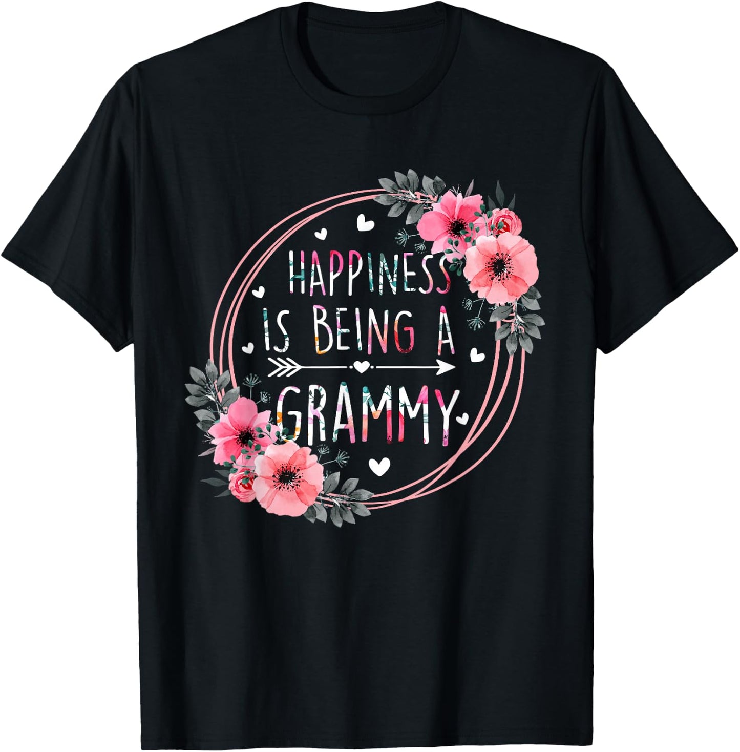 Happiness is being a Grammy Announcement Mothers Day T-Shirt - T-Shirt | Black