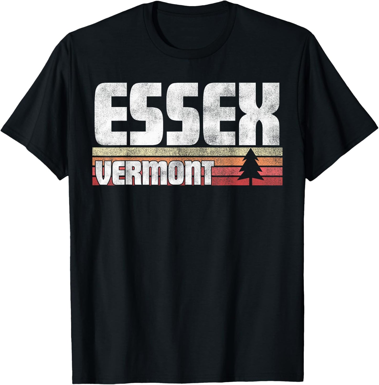 ESSEX VERMONT VT GIFT RETRO STYLE Vintage 70s 80s 90s Home T-Shirt - T-Shirt | Black