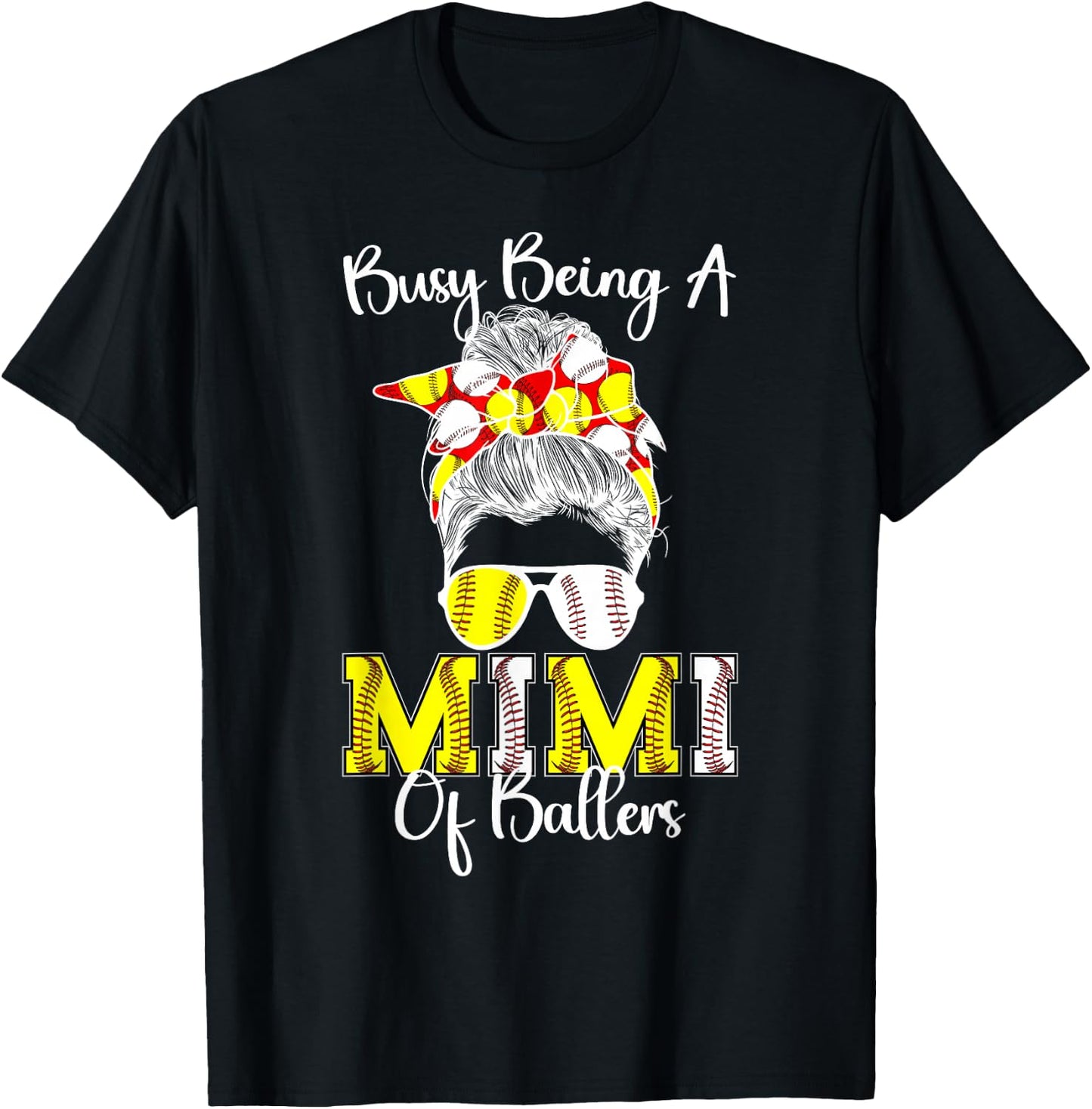 Softball Baseball Mimi Of Ballers Baseball Softball Mimi T-Shirt - T-Shirt | Black