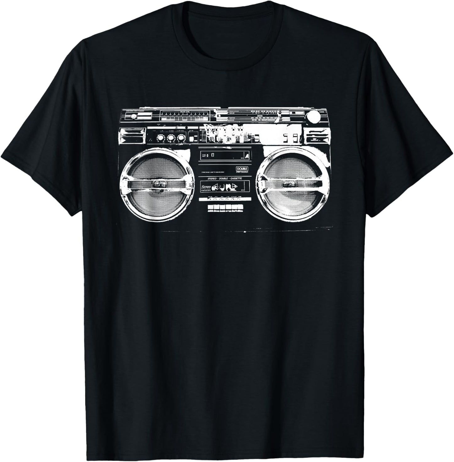 Retro Ghetto Blaster - Boom Box 80's 90's Hip Hip Rap T-Shirt - T-Shirt | Black