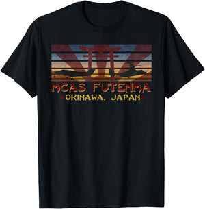 MCAS Futenma, Okinawa Japan Vintage Retro Military T-Shirt - T-Shirt | Black