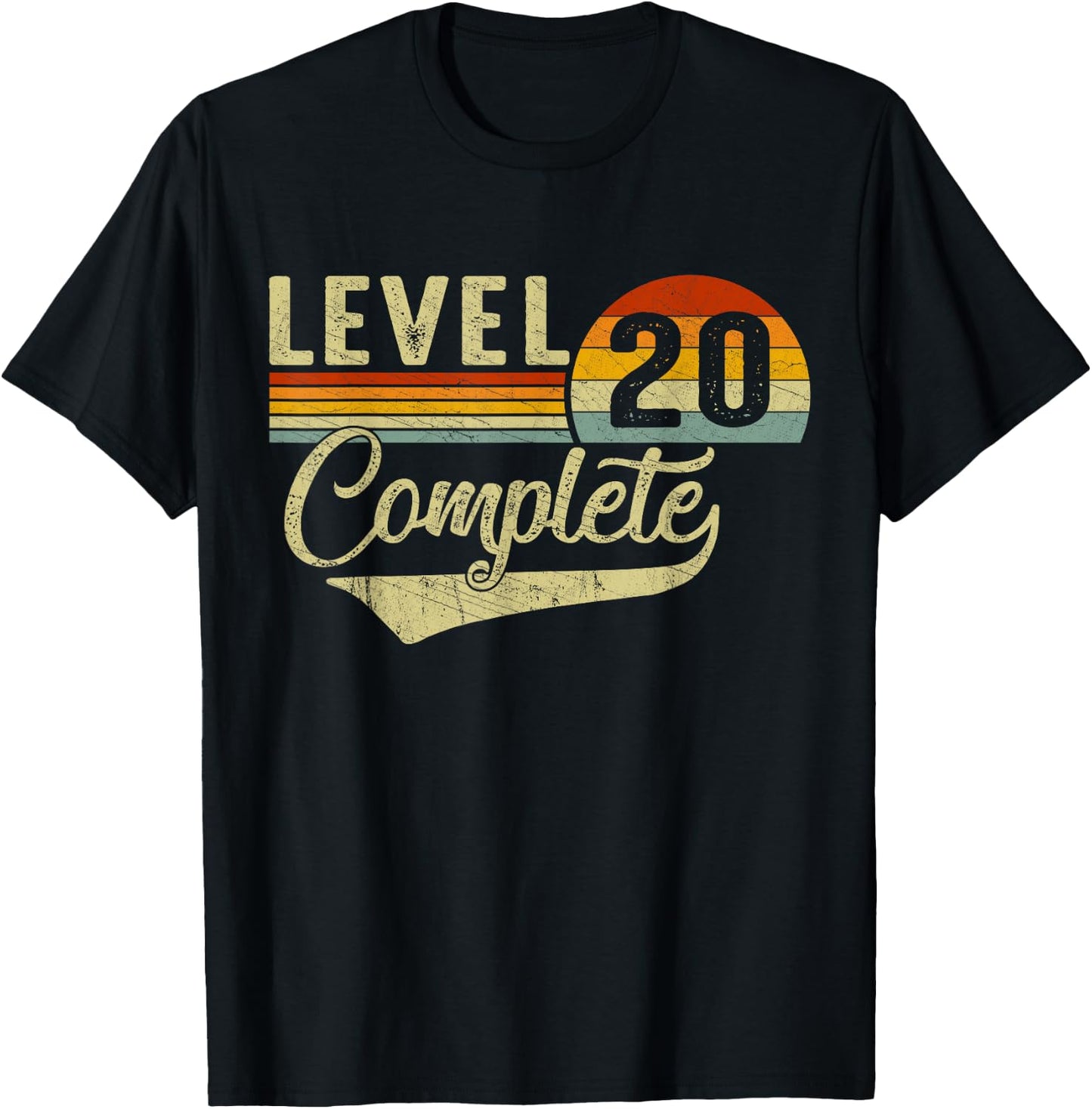 Level 20 Complete Retro Video Gamers Couple 20th Anniversary T-Shirt - T-Shirt | Black