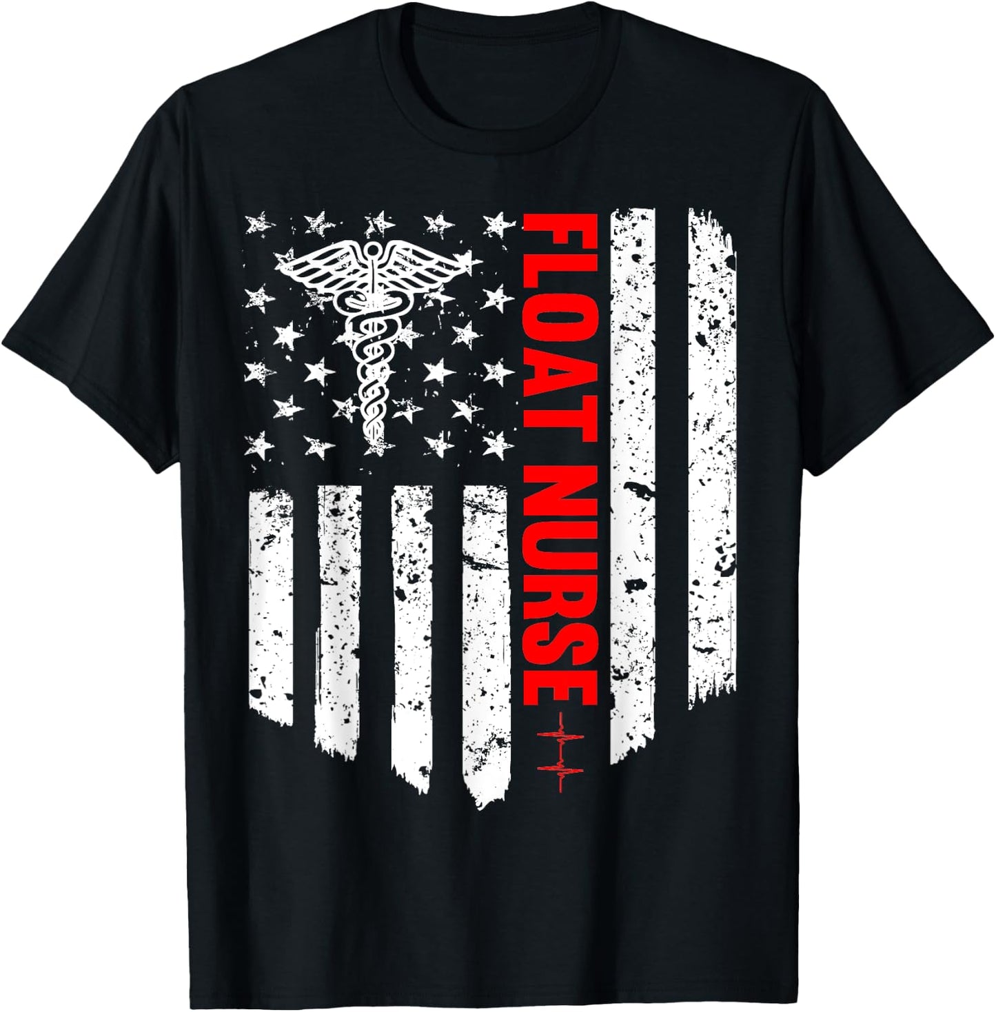 Float Nurse American Flag Patriotic RN Registered Nurse Gift Men T-Shirt - T-Shirt | Black