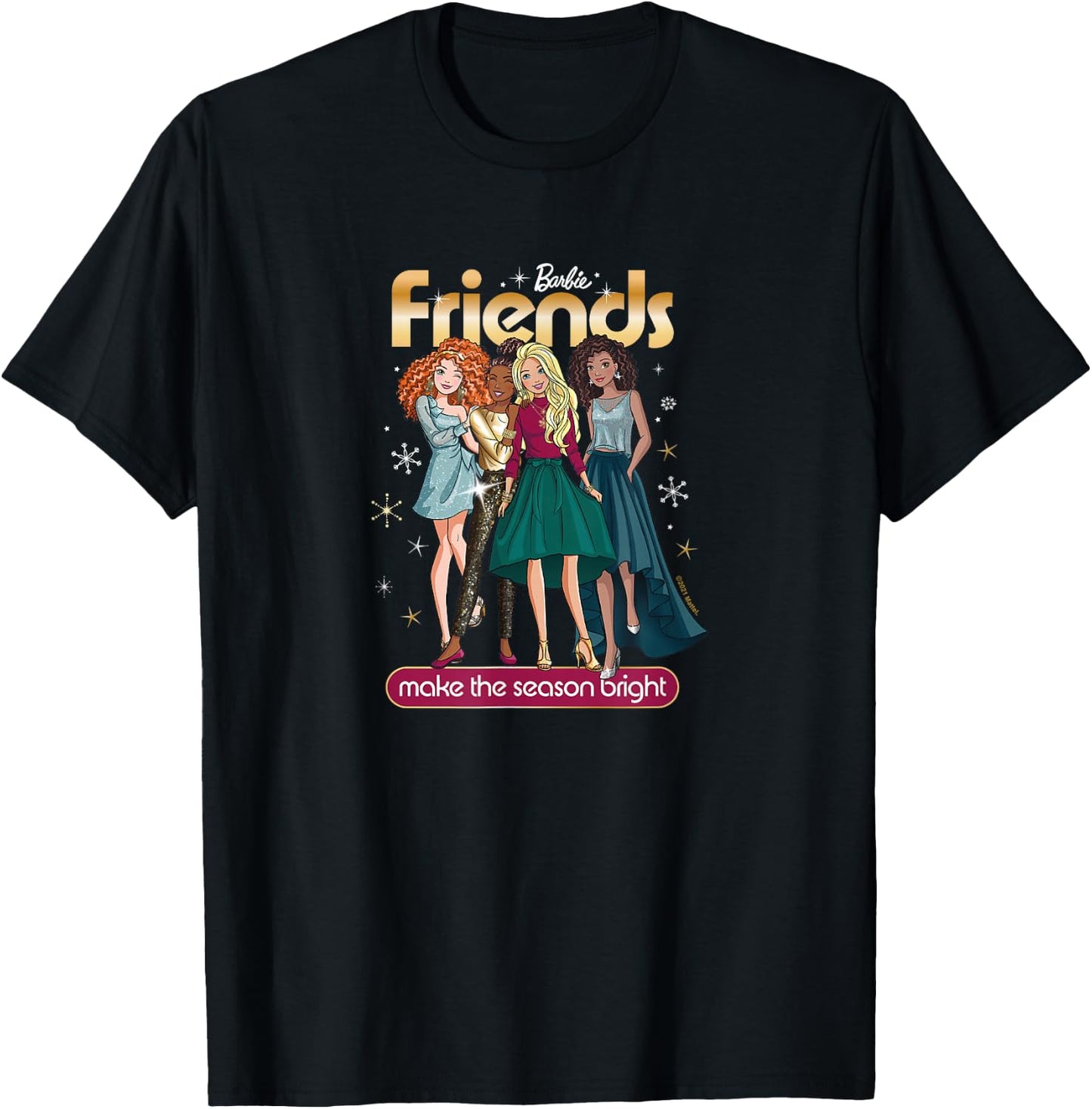 Barbie - Christmas - Friends Season Bright T-Shirt - T-Shirt | Black