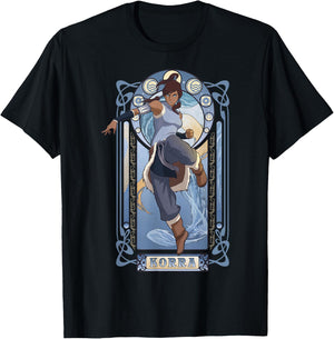 The Legend of Korra Elements Korra Art Nouveau Poster T-Shirt - T-Shirt | Black