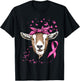 Breast Cancer Awareness Goat Pink Ribbon Cancer Survivor T-Shirt - T-Shirt | Black