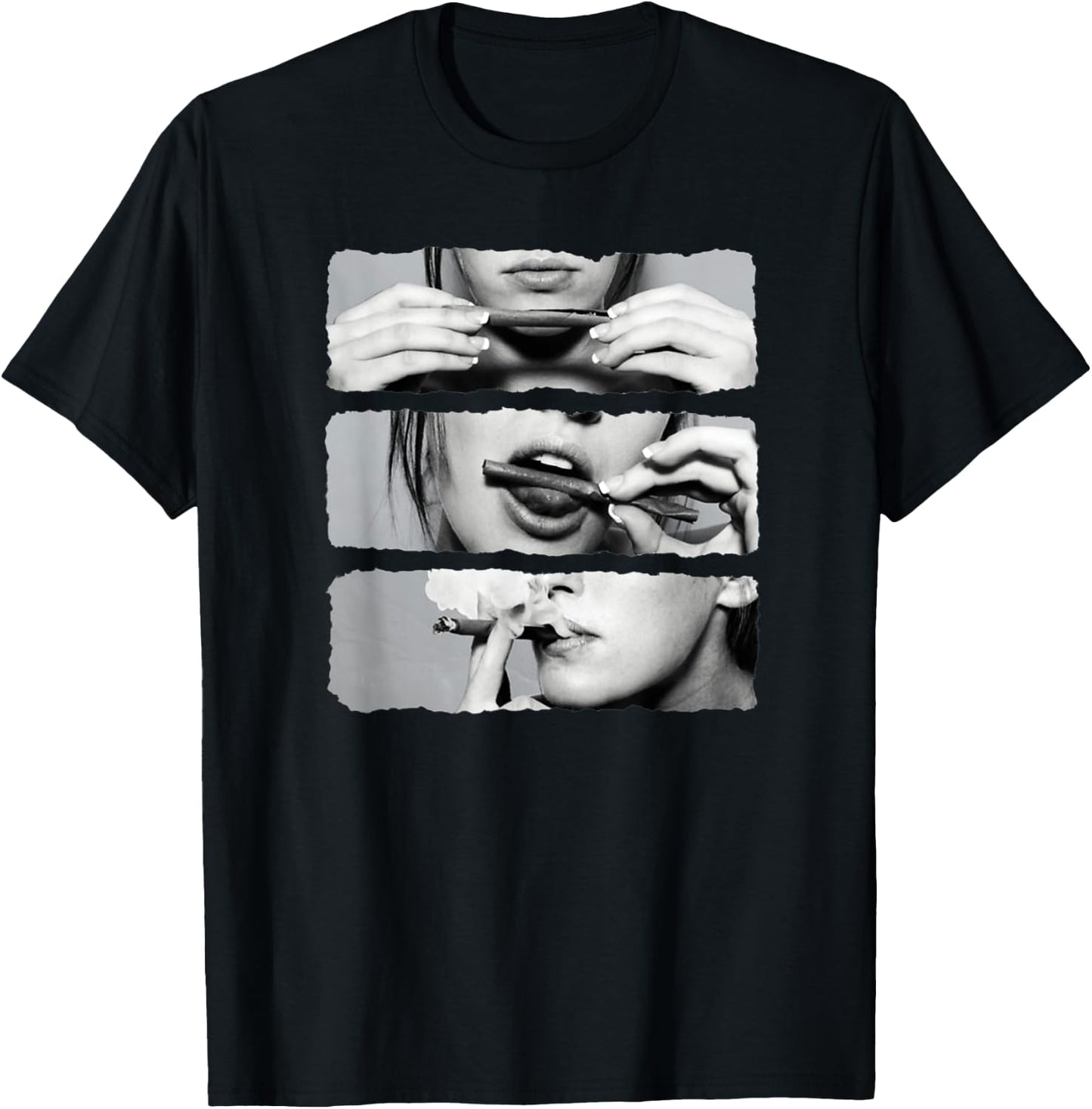 Girls Love Blunts Red Lips Smoking Blunt Funny T-Shirt - T-Shirt | Black