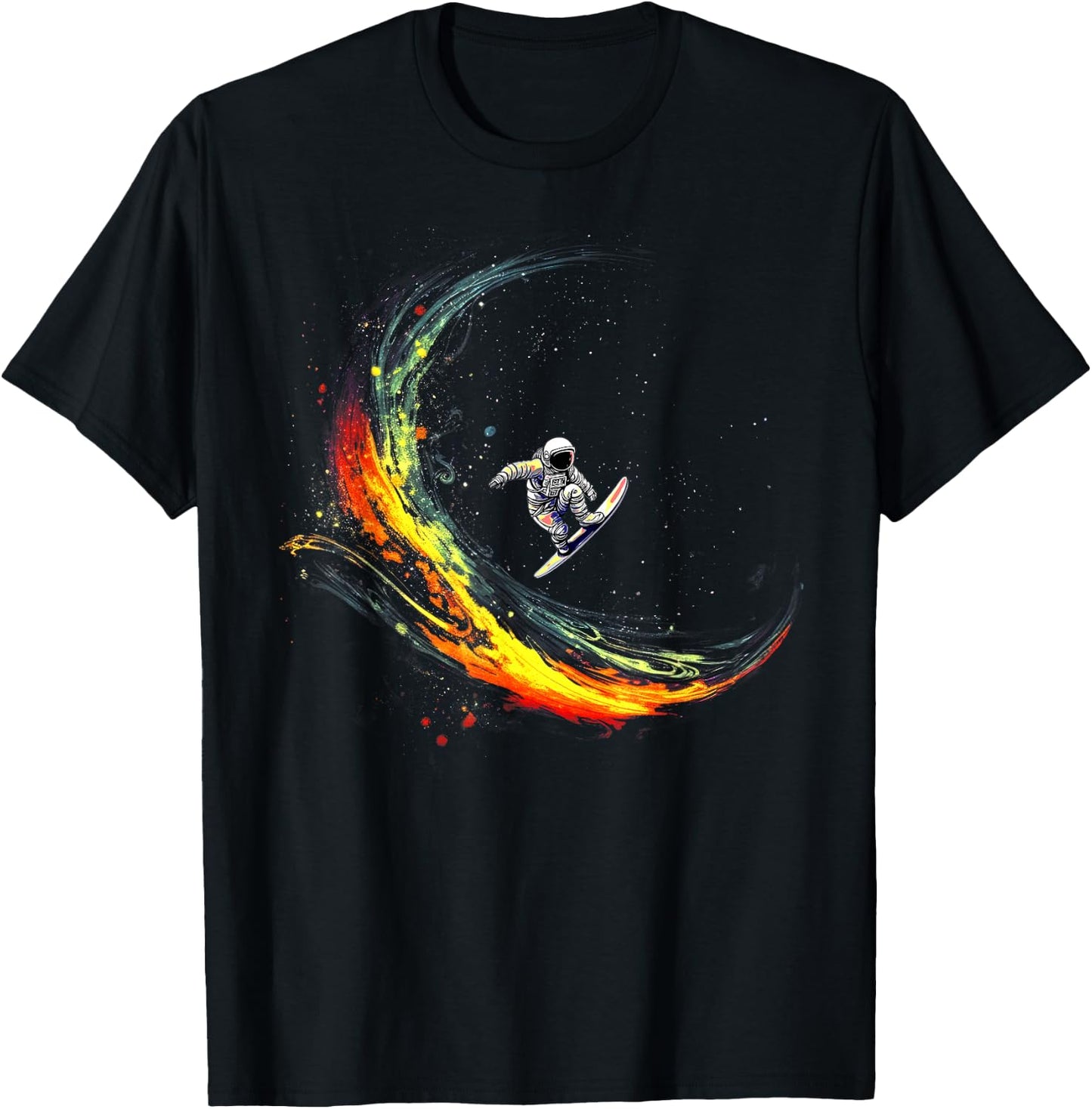 Outer space suffer Shirts, astronaut funny surfing galaxy T-Shirt - T-Shirt | Black