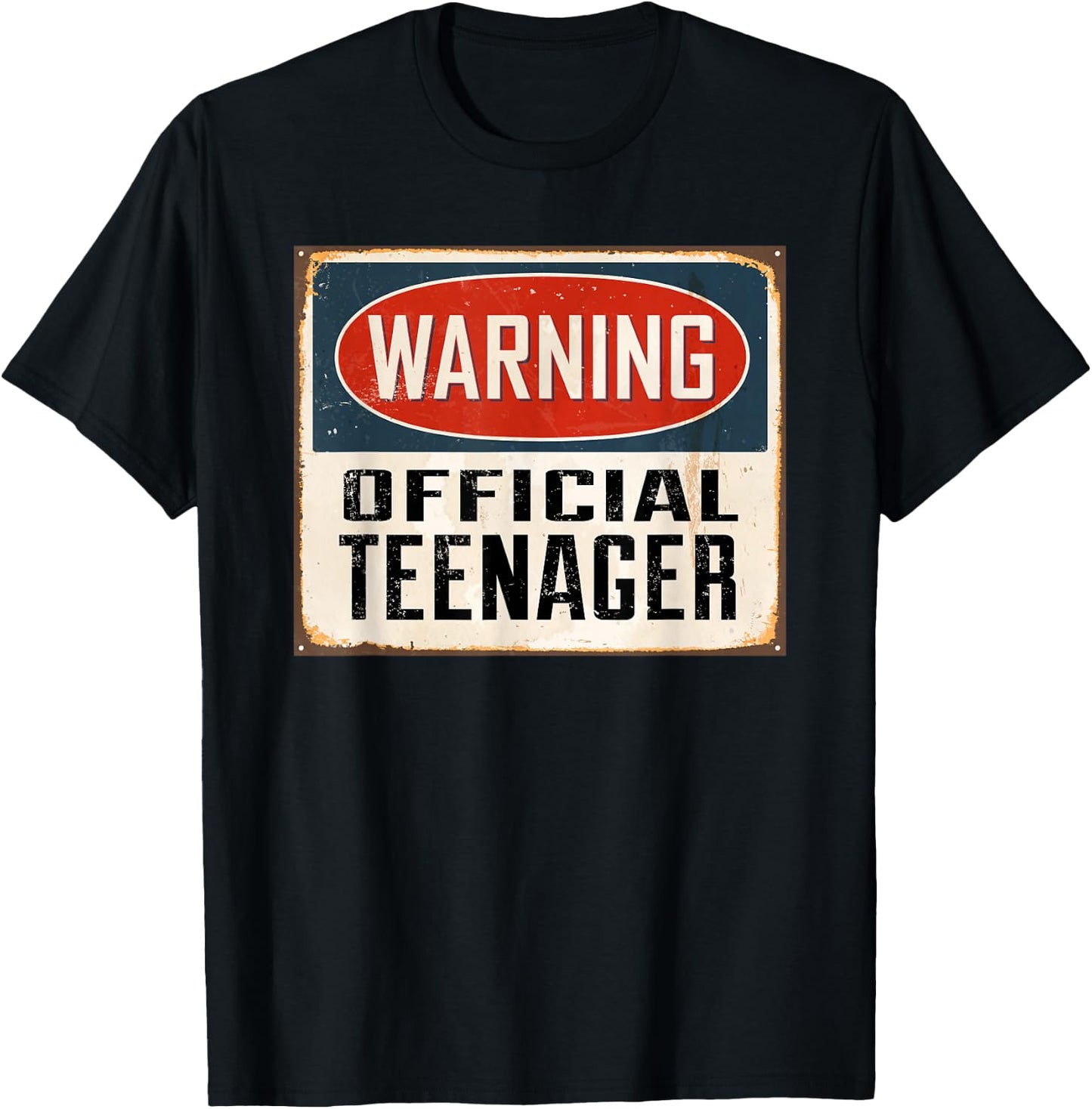 Warning Official Teenager Funny 13th Birthday T-Shirt - T-Shirt | Black