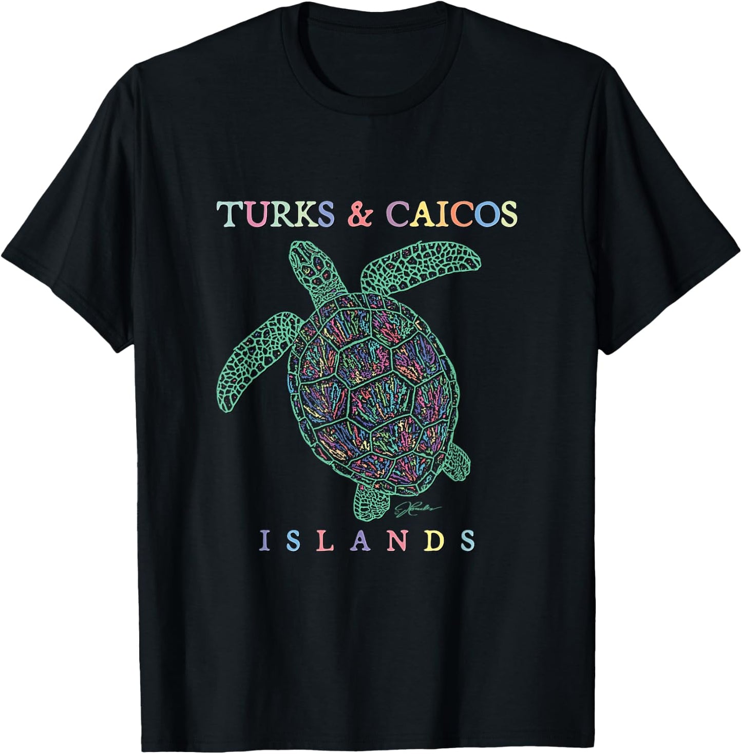 JCombs: Turks & Caicos Islands Sea Turtle T-Shirt - T-Shirt | Black
