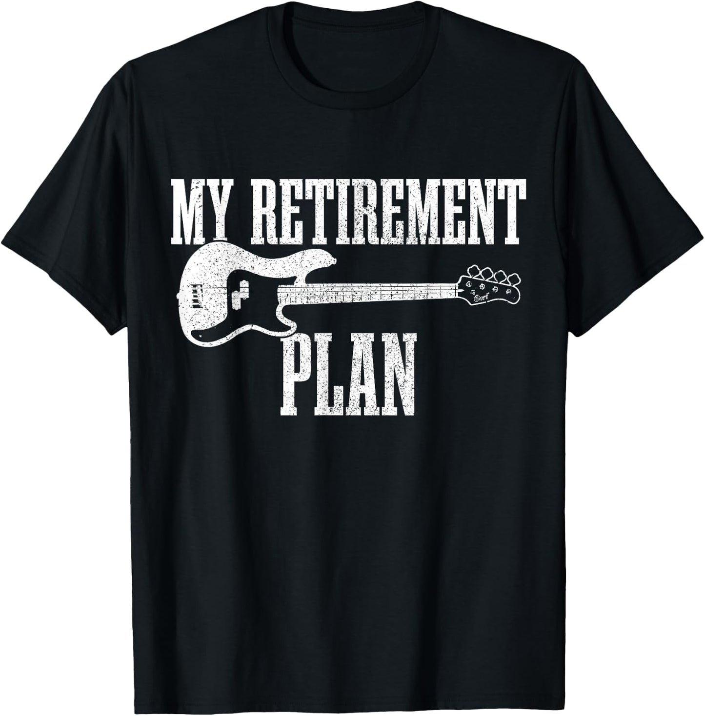 Bass Guitar Pensioner Retirement Funny Bassist Rock Music T-Shirt - T-Shirt | Black