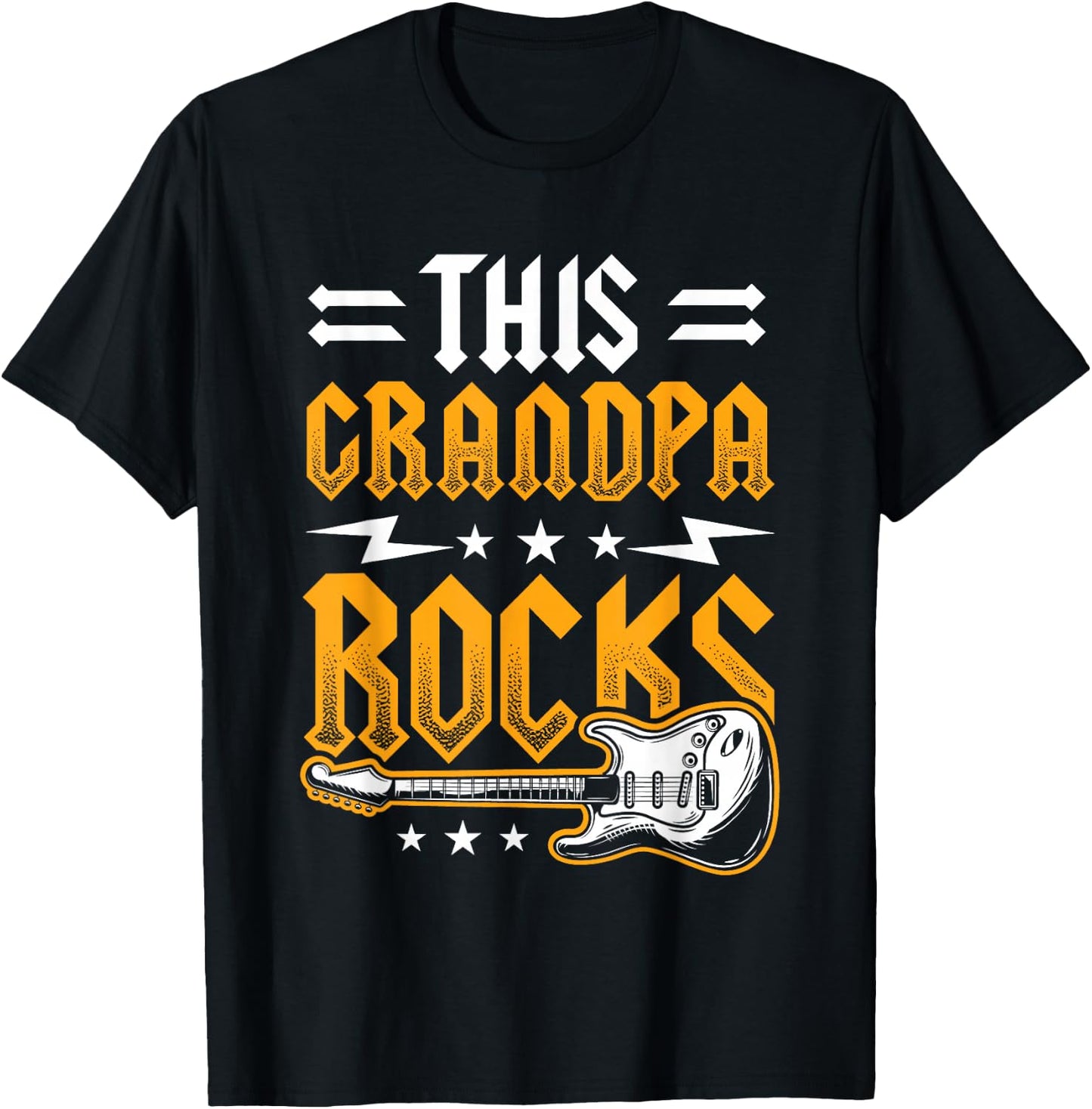 This Grandpa Rocks Grandpa Guitars T-Shirt - T-Shirt | Black