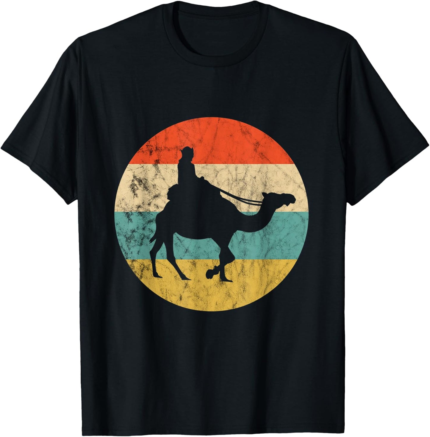 Camel Vintage Retro Camel Ride Camel Trekking Desert Animal T-Shirt - T-Shirt | Black