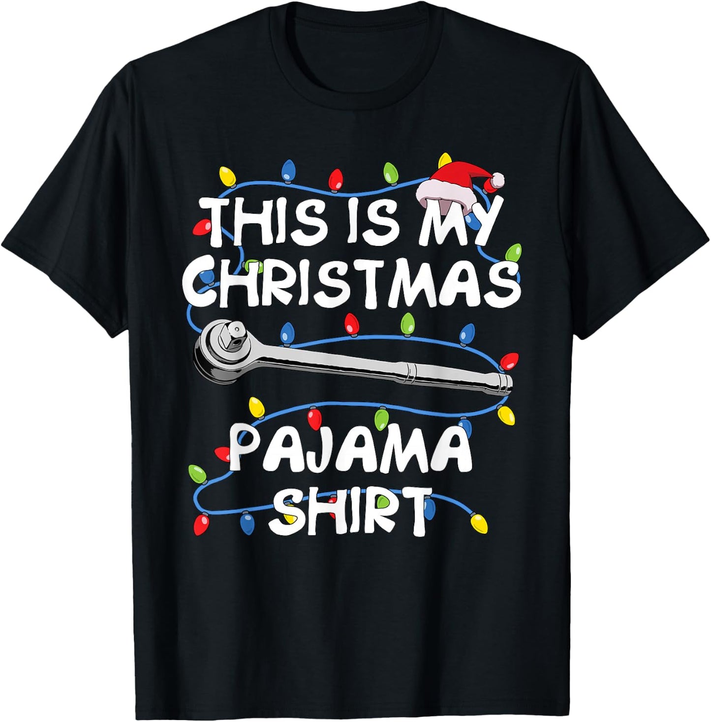 Preetes Men's Christmas Auto Mechanic T-Shirt - T-Shirt | Black