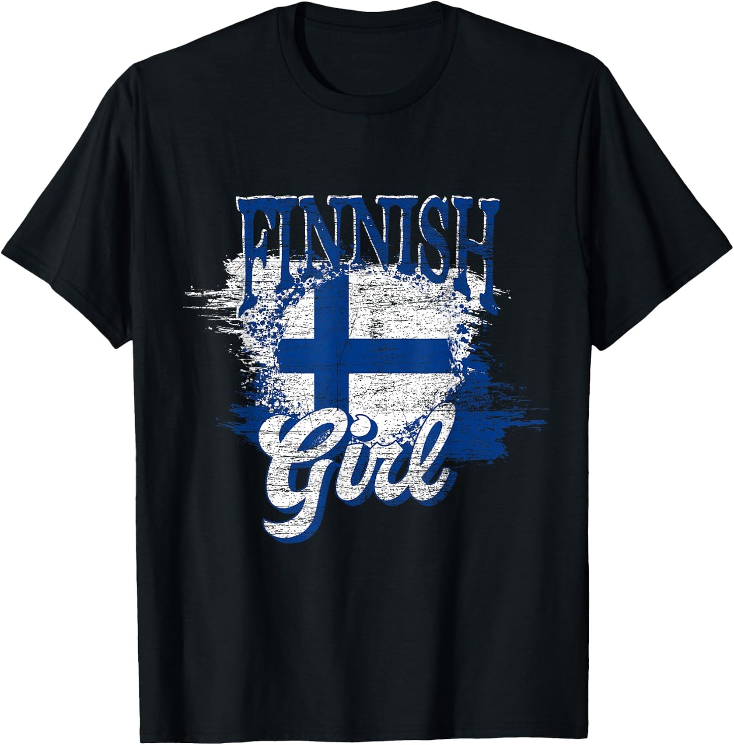 Finnish Girl Scandinavia Finnish Flag Finland T-Shirt - T-Shirt | Black