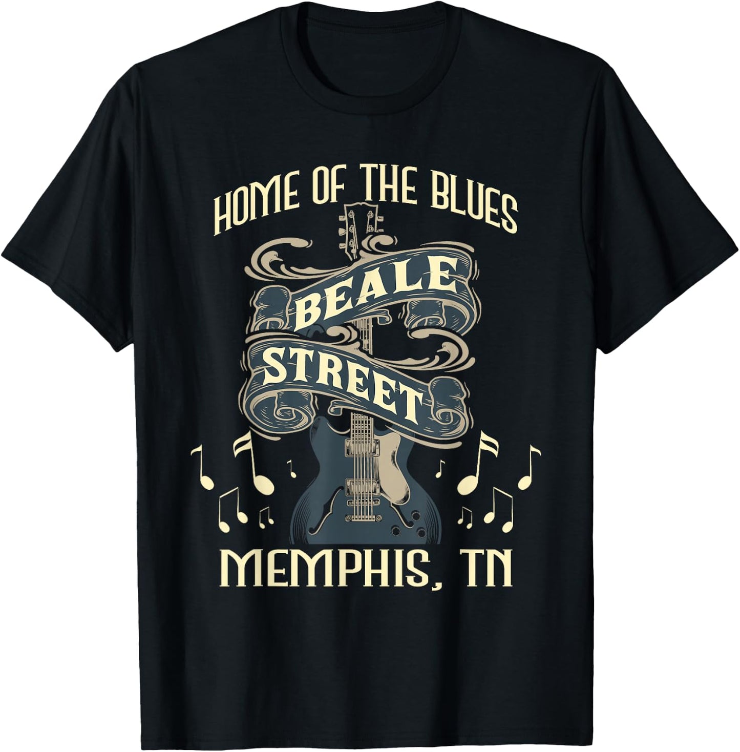 Home of The Blues Beale Street Memphis - Musician Guitarist T-Shirt - T-Shirt | Black