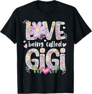 Love Being Called Gigi Grandma Gigi Grandmother T-Shirt - T-Shirt | Black
