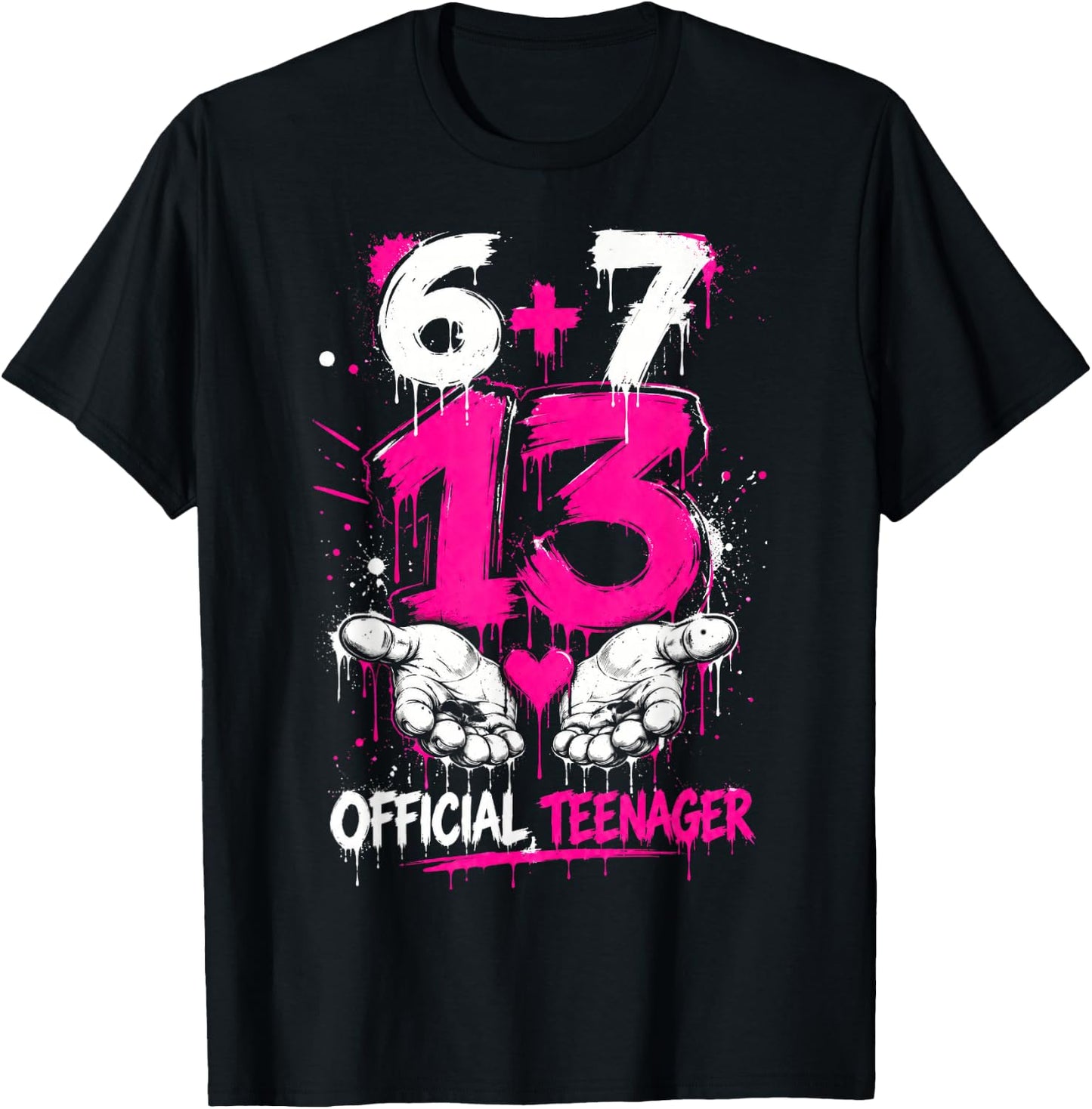 13th Birthday Official Teenager Birthday 6+7 Girls Birthday T-Shirt - T-Shirt | Black