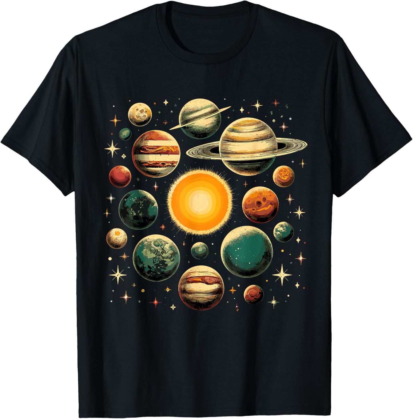 Solar System Planets Astronomy Space T-Shirt - T-Shirt | Black