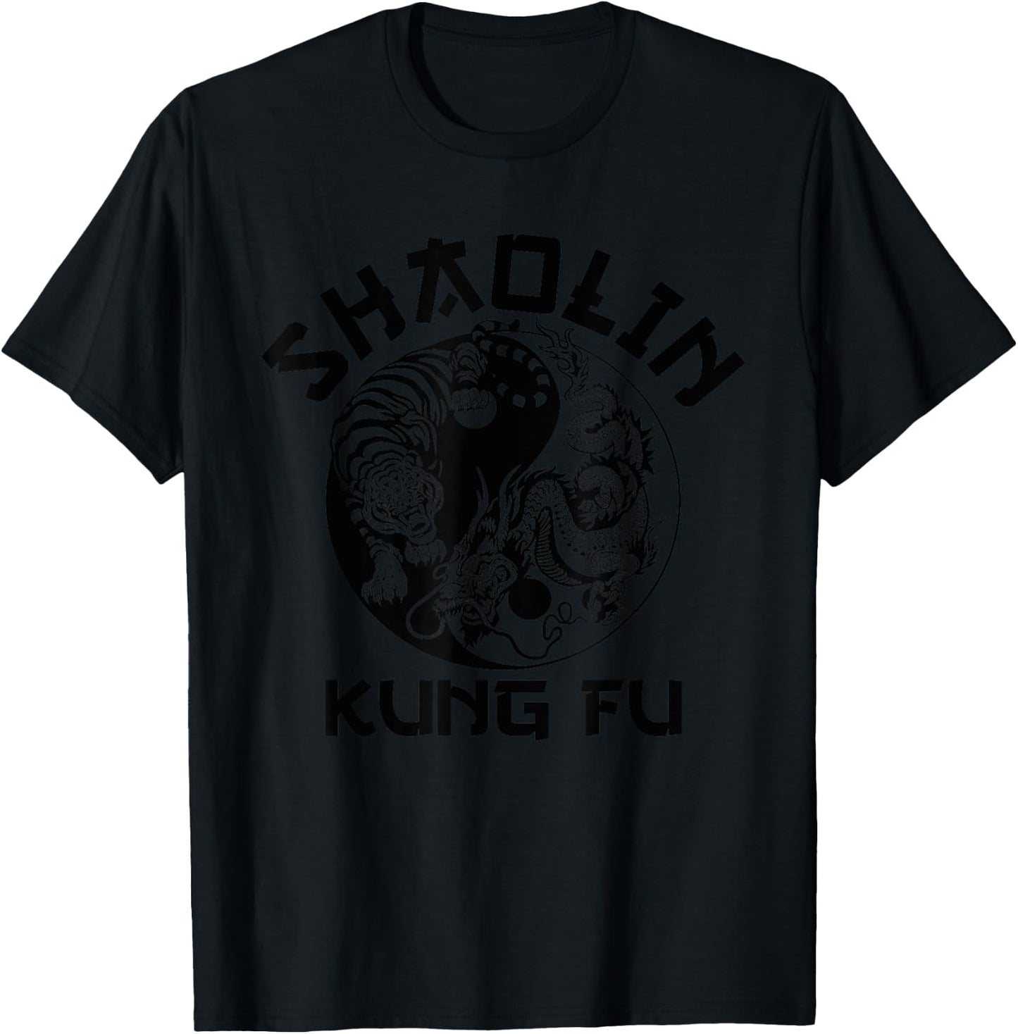 Shaolin kung fu yin yang tiger dragon T-Shirt - T-Shirt | Black