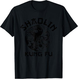 Shaolin kung fu yin yang tiger dragon T-Shirt - T-Shirt | Black