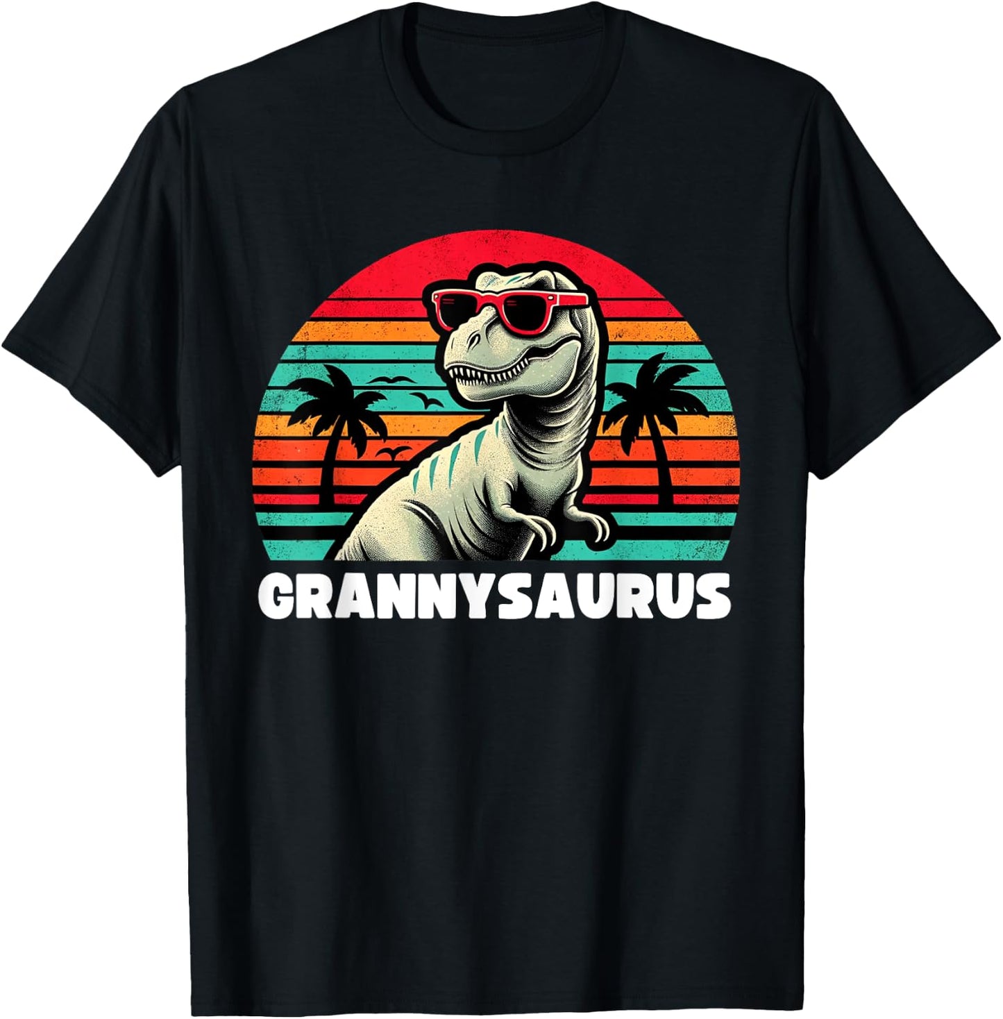 Grannysaurus Funny T Rex Granny Saurus Dinosaur Family T-Shirt - T-Shirt | Black