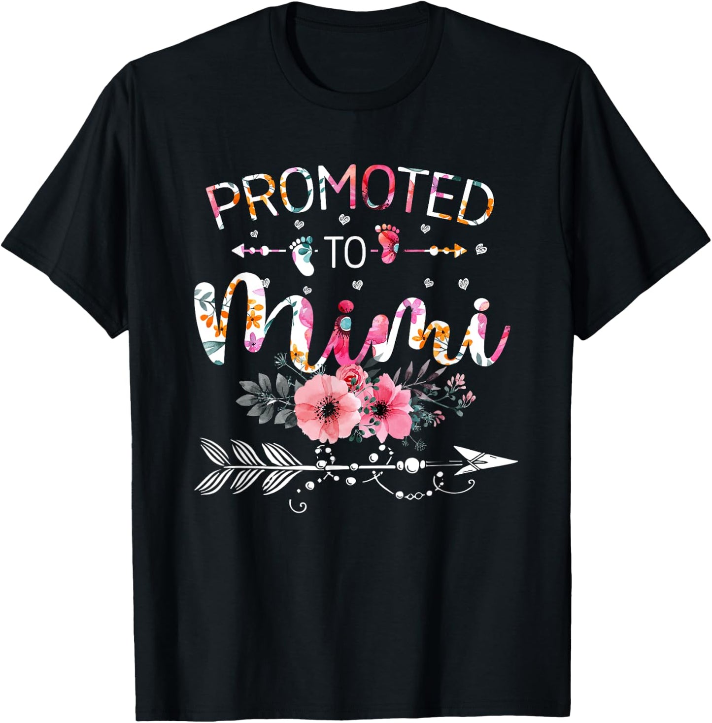 Promoted To Mimi Announcement Funny New Mimi Mothers Day T-Shirt - T-Shirt | Black
