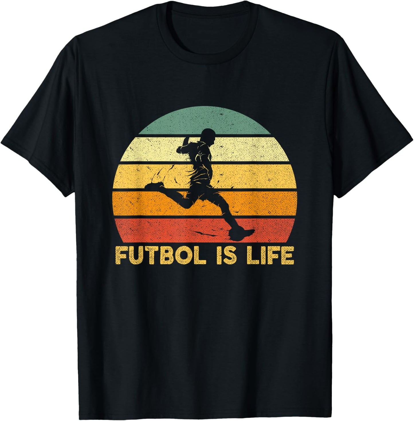 Futbol is Life Retro Vintage Soccer Player Costume T-Shirt - T-Shirt | Black