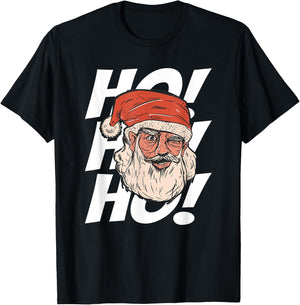 Merry Christmas Cool Santa Claus Ho! Ho! Ho! T-Shirt - T-Shirt | Black